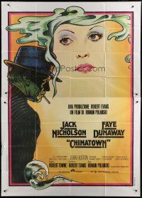 4w124 CHINATOWN Italian 2p '74 art of Jack Nicholson & Faye Dunaway by Pearsall, Roman Polanski