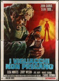 4w130 COWARDS DON'T PAY Italian 2p '68 cool spahetti western art of Gianni Garko by Renato Casaro!