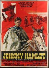 4w161 JOHNNY HAMLET Italian 2p '68 Gilbert Roland in William Shakespeare spaghetti western!