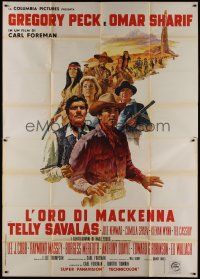 4w173 MacKENNA'S GOLD Italian 2p '69 Gregory Peck, Omar Sharif, Telly Savalas & Julie Newmar!