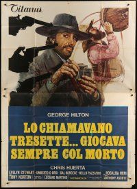 4w176 MAN CALLED INVINCIBLE Italian 2p '73 wonderful spaghetti western art by Averardo Ciriello!