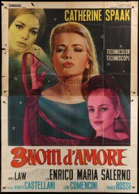 4w213 TRE NOTTI D'AMORE Italian 2p '64 Three Nights of Love, 3 images of sexy Catherine Spaak!