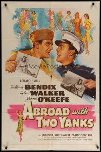 4x015 ABROAD WITH 2 YANKS 1sh '44 Marines William Bendix & Dennis O'Keefe lust after Helen Walker!