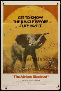 4x019 AFRICAN ELEPHANT style A 1sh '71 great artwork, get to know the jungle before they pave it!