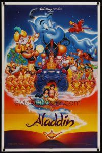 4x021 ALADDIN DS 1sh '92 classic Walt Disney Arabian fantasy cartoon, great art of cast!