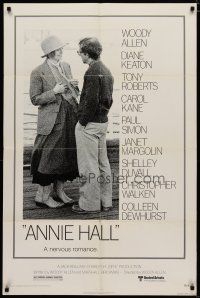 4x039 ANNIE HALL 1sh '77 full-length Woody Allen & Diane Keaton, a new comedy!