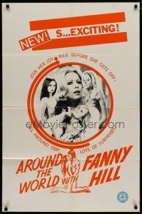 4x047 AROUND THE WORLD WITH FANNY HILL Canadian 1sh '74 sexy Shirley Corrigan, a lady of pleasure!