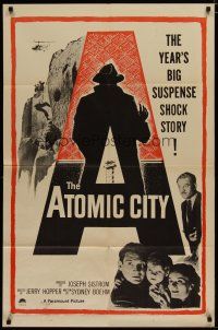4x053 ATOMIC CITY 1sh '52 Cold War nuclear scientist Gene Barry in the big suspense shock story!