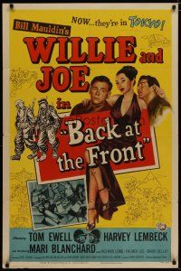 4x056 BACK AT THE FRONT 1sh '52 the hialrious G.I.s Bill Mauldin & Tom Ewell are back!