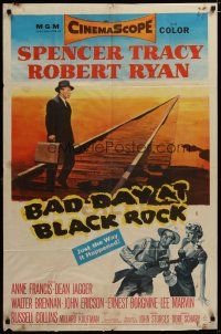 4x058 BAD DAY AT BLACK ROCK 1sh '55 Spencer Tracy tries to find out just what did happen to Kamoko