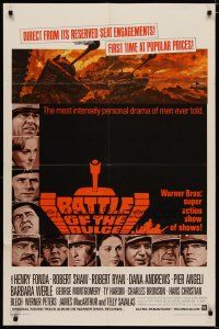 4x072 BATTLE OF THE BULGE 1sh '66 Henry Fonda, Robert Shaw, cool Thurston tank art!