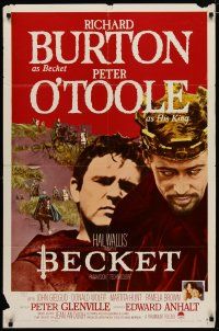 4x080 BECKET 1sh '64 Richard Burton in the title role, Peter O'Toole, John Gielgud!
