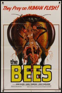 4x081 BEES 1sh '78 John Saxon, Angel Tompkins, Kollar giant bee & sexy girl artwork!