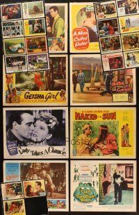 4y033 LOT OF 27 LOBBY CARDS '40s-60s great images from a variety of different movies!
