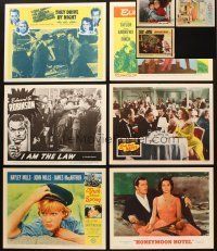 4y038 LOT OF 9 LOBBY CARDS '50s-60s Elizabeth Taylor, Humphrey Bogart, Ann Sheridan & more!