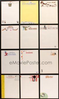 4y093 LOT OF 20 UNUSED LETTERHEAD STATIONARY FROM VARIOUS MOVIES '60s-90s most from Disney movies!