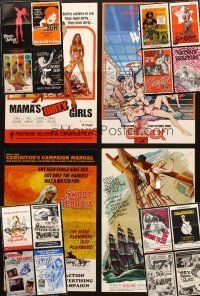 4y102 LOT OF 20 CUT PRESSBOOKS FROM SEXPLOITATION MOVIES '60s-70s sexy advertising art & photos!