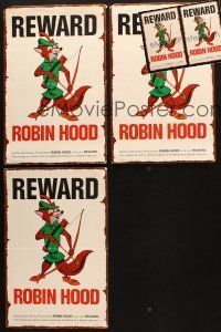 4y205 LOT OF 5 UNFOLDED SPECIAL POSTERS FROM ROBIN HOOD '73 Disney, cool reward poster!