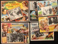 4y218 LOT OF 6 MEXICAN LOBBY CARDS '40s-60s Greta Garbo, John Wayne, Gregory Peck & more!