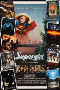 4y291 LOT OF 13 UNFOLDED ONE-SHEETS FROM HORROR & SCI-FI MOVIES '84 - '97 Supergirl & more!