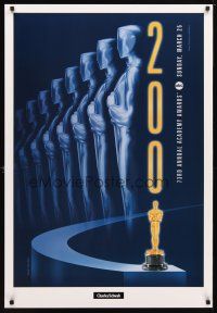 4z036 73RD ACADEMY AWARDS Schwab style heavy stock TV 1sh '01 cool design & image of Oscar!