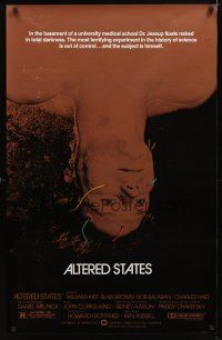 4z060 ALTERED STATES foil 1sh '80 William Hurt, Paddy Chayefsky, Ken Russell, sci-fi!