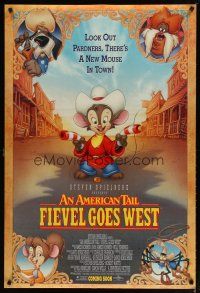 4z064 AMERICAN TAIL: FIEVEL GOES WEST advance DS 1sh '91 animated western, a new mouse in town!