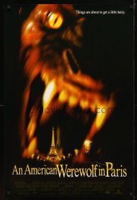 4z066 AMERICAN WEREWOLF IN PARIS int'l DS 1sh '97 horror image of giant werewolf & Eiffel Tower!