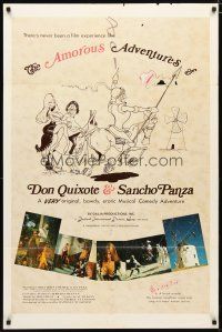 4z067 AMOROUS ADVENTURES OF DON QUIXOTE & SANCHO PANZA 1sh '76 sexy cartoon art by L. Salk!