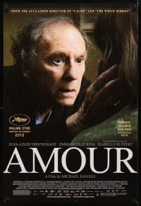 4z068 AMOUR DS 1sh '12 Jean-Louis Trintignant, Emmanuelle Riva, image of old man!