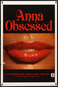 4z073 ANNA OBSESSED 1sh '77 Constance Money, Annette Haven, Jamie Gillis, sexy lips!
