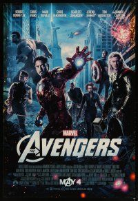 4z081 AVENGERS advance DS 1sh '12 Chris Hemsworth, Scarlett Johansson, Robert Downey Jr!