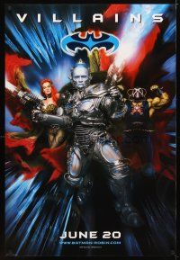 4z099 BATMAN & ROBIN advance 1sh '97 villains Arnold Schwarzenegger & sexy Uma Thurman!