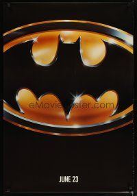 4z103 BATMAN matte teaser 1sh '89 directed by Tim Burton, cool image of Bat logo!