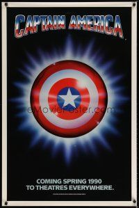 4z187 CAPTAIN AMERICA teaser 1sh '90 Marvel Comics superhero, cool image of shield!