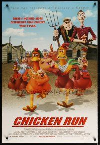 4z206 CHICKEN RUN DS 1sh '00 Peter Lord & Nick Park claymation, poultry with a plan!