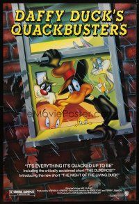 4z232 DAFFY DUCK'S QUACKBUSTERS 1sh '88 Mel Blanc, great cartoon art of Looney Tunes characters!