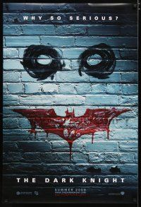 4z235 DARK KNIGHT teaser DS 1sh '08 cool graffiti image of the Joker's face!