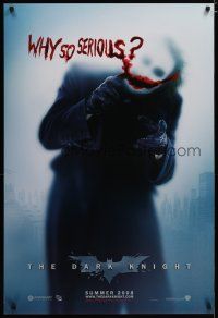 4z236 DARK KNIGHT teaser DS 1sh '08 Heath Ledger as the Joker, why so serious?