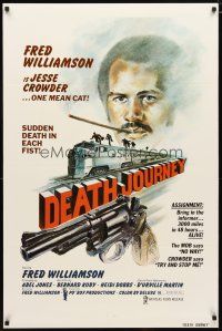 4z247 DEATH JOURNEY 1sh '75 Fred Williamson, cool train and gun artwork design!