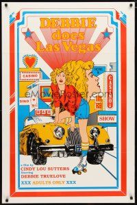 4z250 DEBBIE DOES LAS VEGAS 1sh '82 Debbie Truelove, wonderful sexy gambling casino artwork!