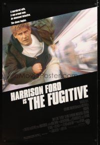 4z330 FUGITIVE 1sh '93 Harrison Ford is on the run from Tommy Lee Jones!