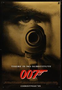4z350 GOLDENEYE advance DS 1sh '95 Pierce Brosnan as secret agent James Bond 007, cool close-up!
