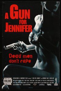 4z363 GUN FOR JENNIFER 1sh '97 Deborah Twiss, Benja Kay, dead men don't rape, super-sexy image!