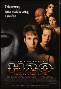 4z364 HALLOWEEN H20 advance 1sh '98 Jamie Lee Curtis sequel, terror won't be taking a vacation!