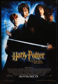 4z371 HARRY POTTER & THE CHAMBER OF SECRETS advance 1sh '02 Daniel Radcliffe, Emma Watson, Grint!
