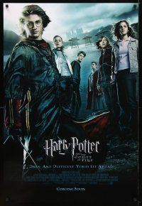 4z374 HARRY POTTER & THE GOBLET OF FIRE int'l advance DS 1sh '05 Daniel Radcliffe, Emma Watson, Grint!
