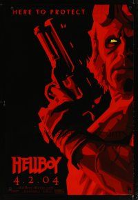 4z385 HELLBOY teaser 1sh '04 Mike Mignola comic, Ron Perlman, here to protect!