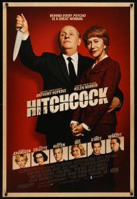 4z391 HITCHCOCK DS 1sh '12 Anthony Hopkins in title role w/knife, Helen Mirren!