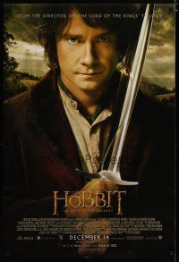 4z393 HOBBIT: AN UNEXPECTED JOURNEY int'l advance DS 1sh '12 Tolkien, Martin Freeman as Bilbo w/Sting!